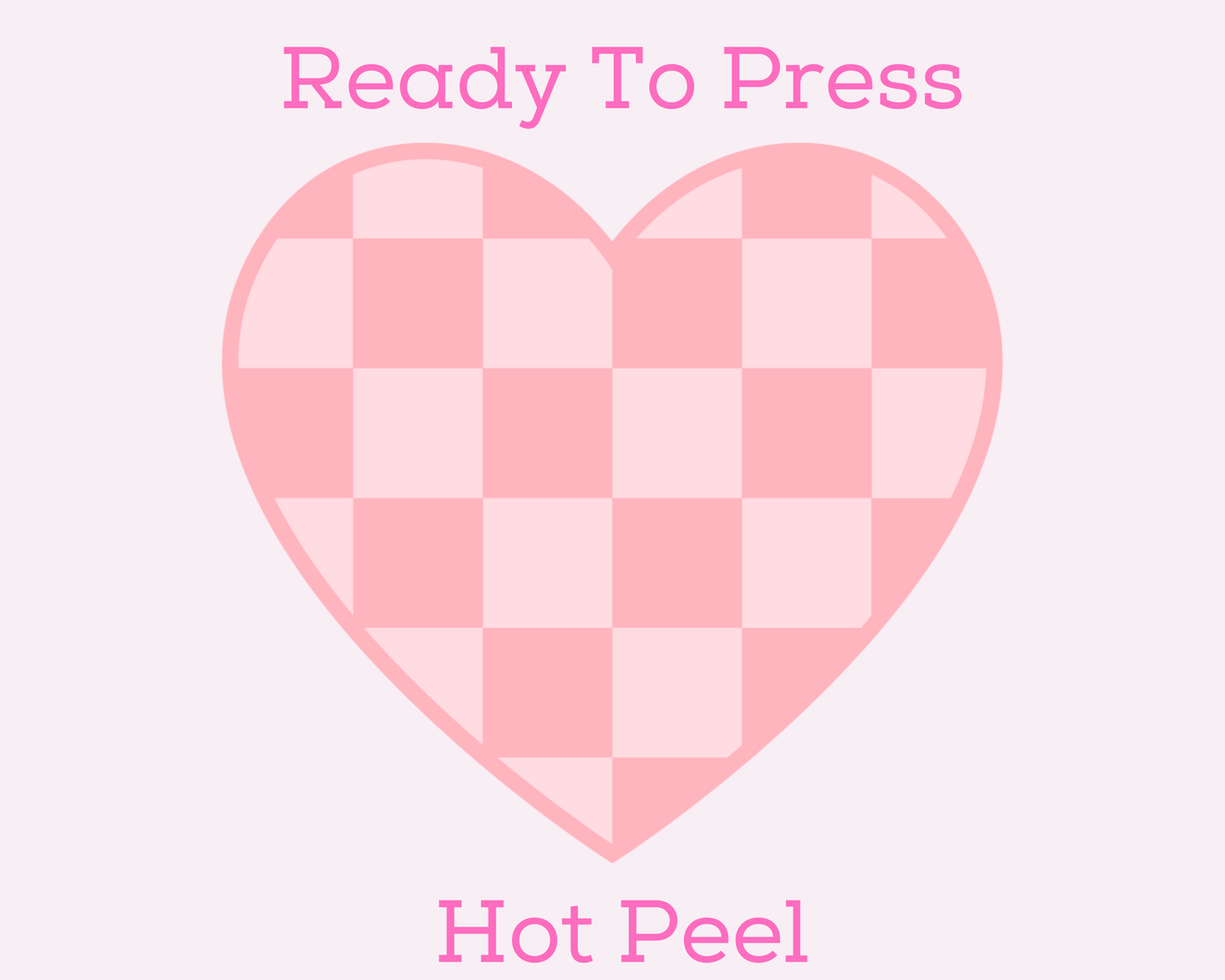 Pink Checkered Heart Valentines Day DTF TRANSFER or UV DTF STICKER