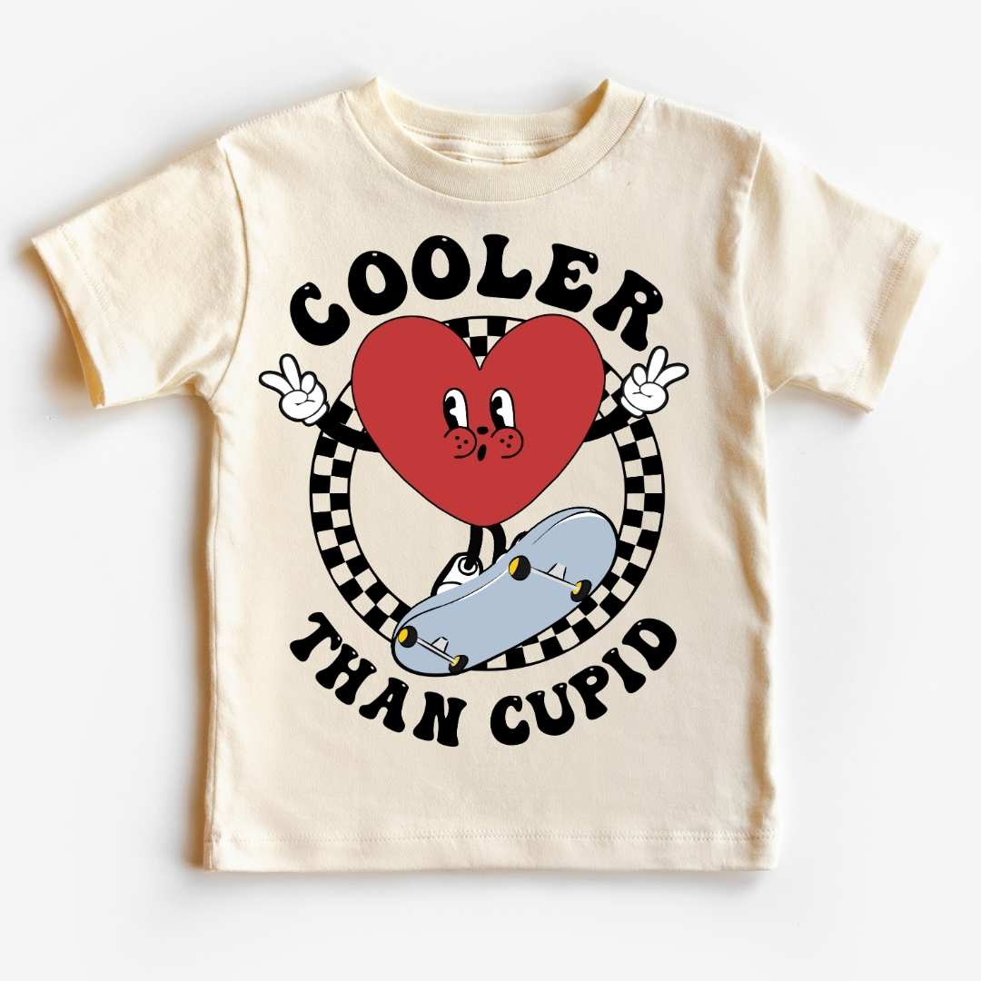 Cooler Than Cupid Heart Boy Checkered Peace Valentine's Day DTF TRANSFER