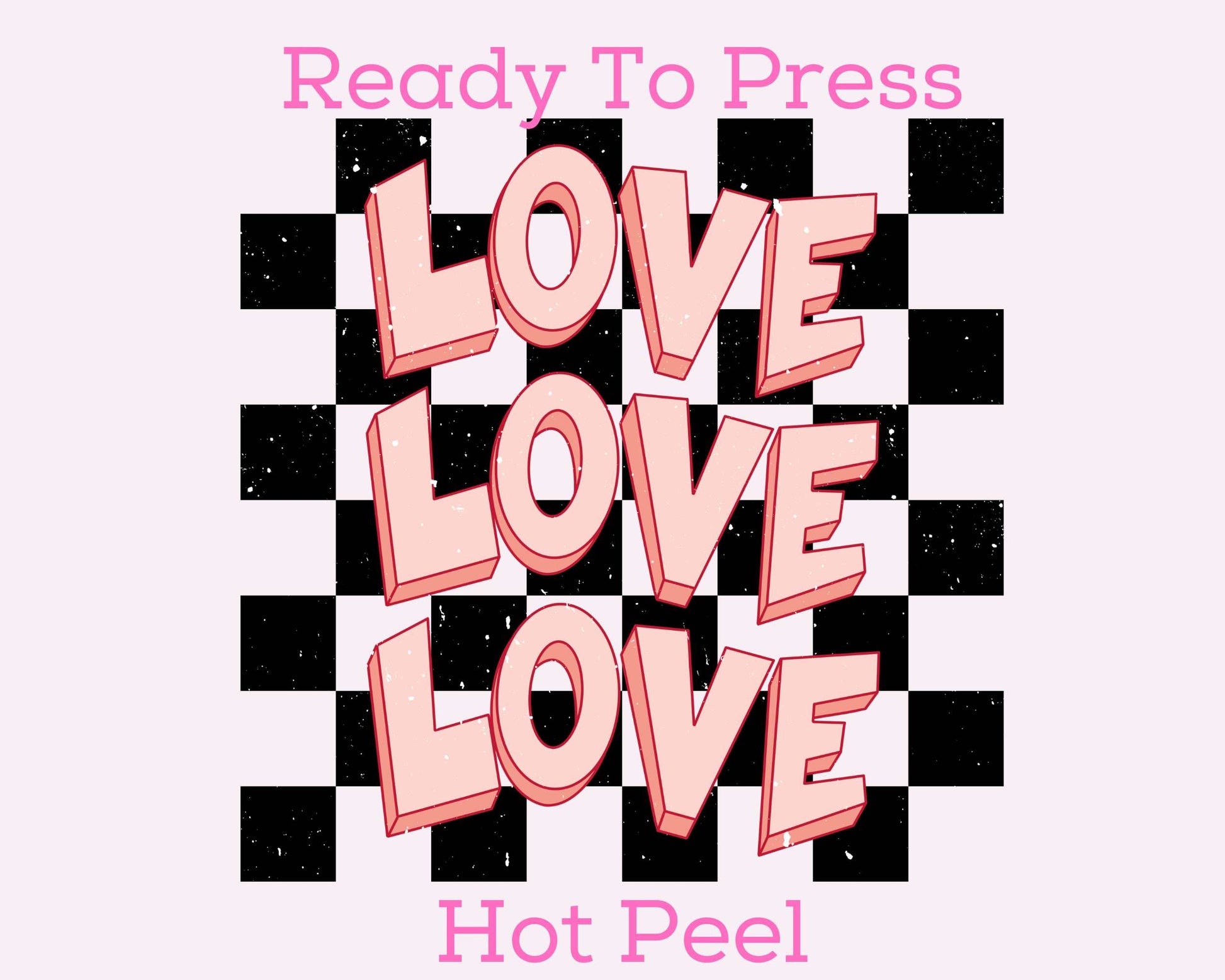 Checkered Love Valentine's Day DTF TRANSFER