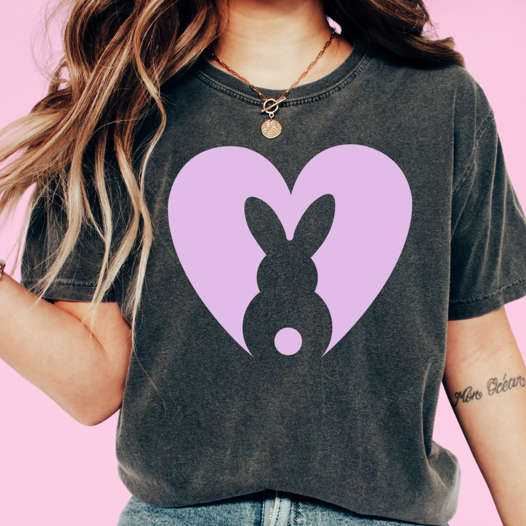 Pocket Easter Bunny Purple Easter DTF TRANSFER or UV DTF STICKER or UV DTF STICKER
