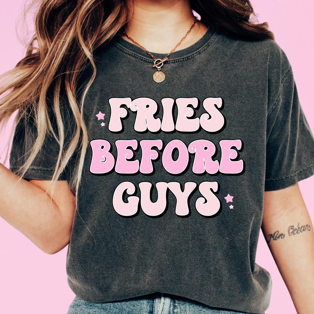Retro Fries Before Guys Valentine's Day DTF TRANSFER or UV DTF STICKER