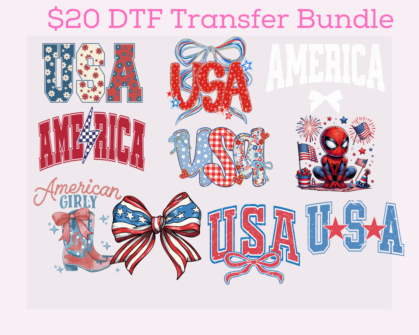 $20 4th of July DTF Transfer Bundle