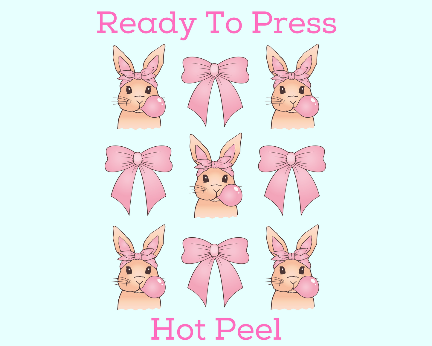 Bunnies & Bows Coquette Bow Easter DTF TRANSFER or UV DTF STICKER or UV DTF STICKER