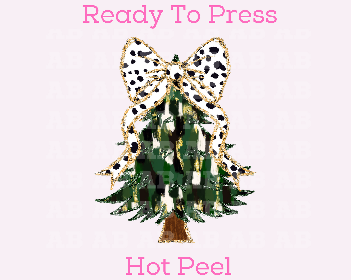 Dalmatian Coquette Bow Christmas (Faux Glitter) Christmas DTF TRANSFER  or UV DTF STICKER