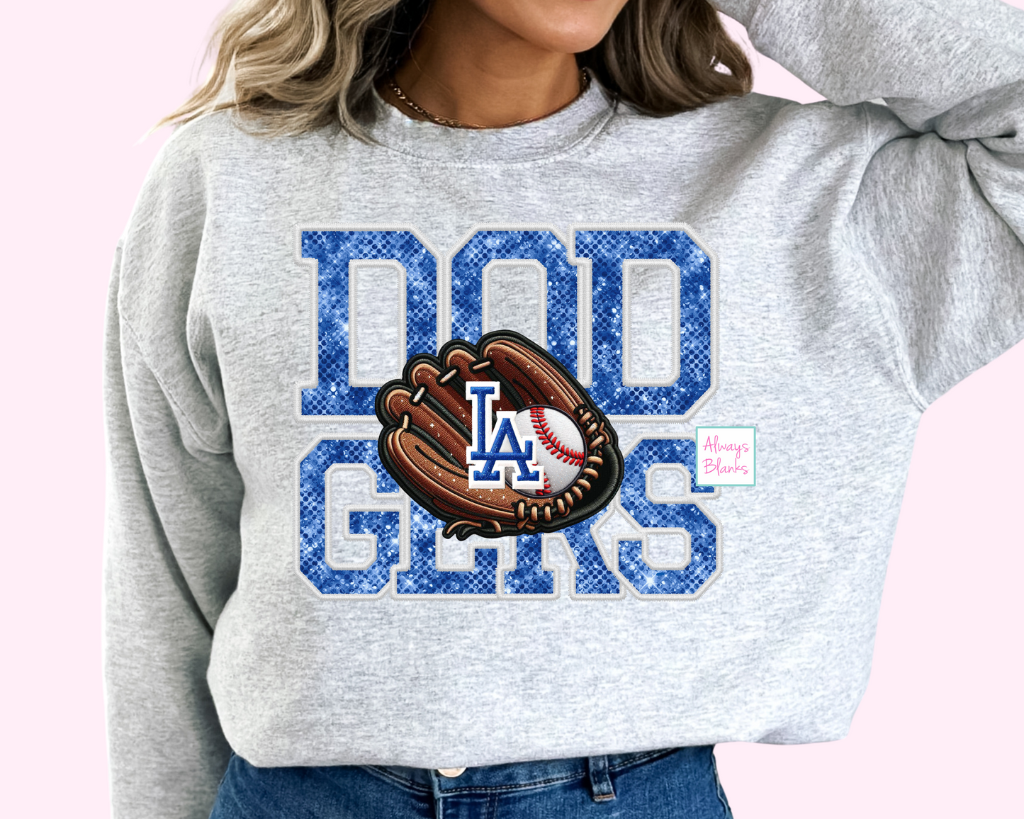 Dodgers Baseball Faux Sequins DTF TRANSFER or UV DTF STICKER