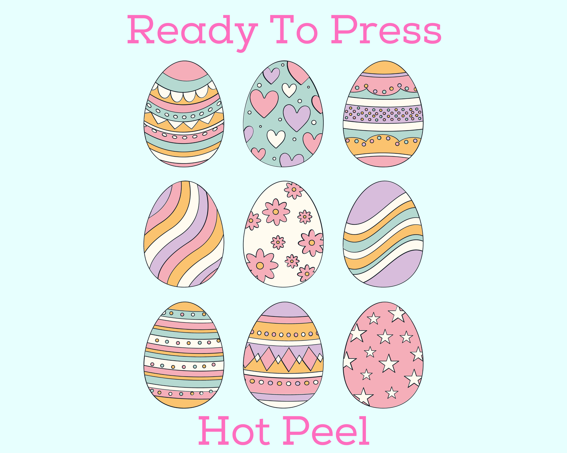 Pastel Easter Egg Collage Easter DTF TRANSFER