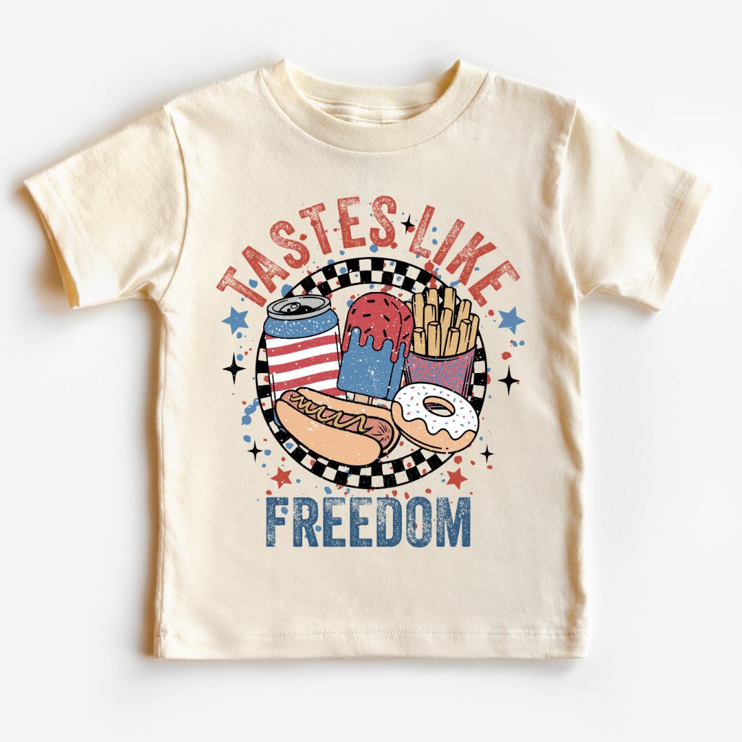 Tastes Like Freedom (Distressed) Patriotic DTF TRANSFER or UV DTF STICKER