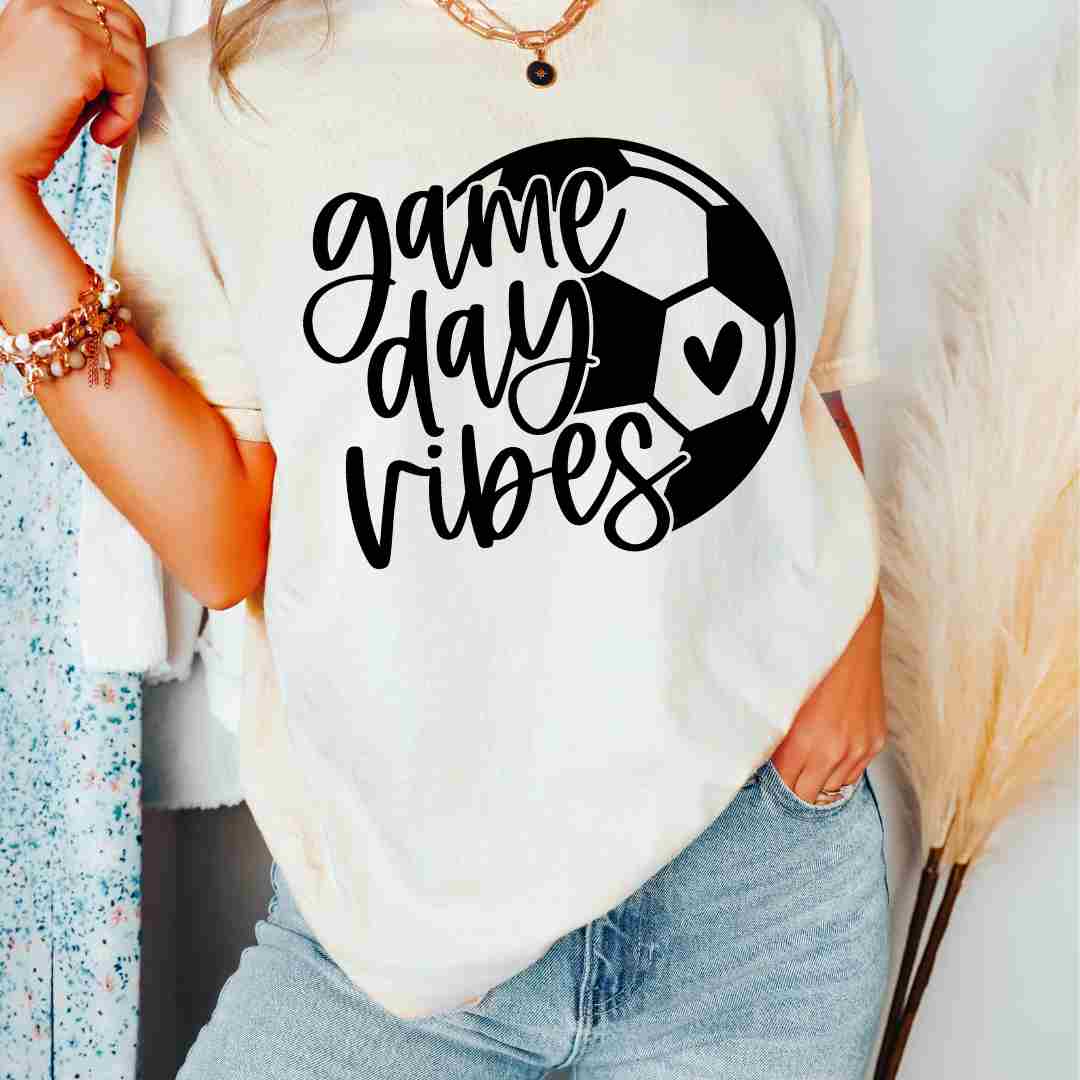 Soccer Game Day Vibes DTF TRANSFER or UV DTF STICKER DECAL