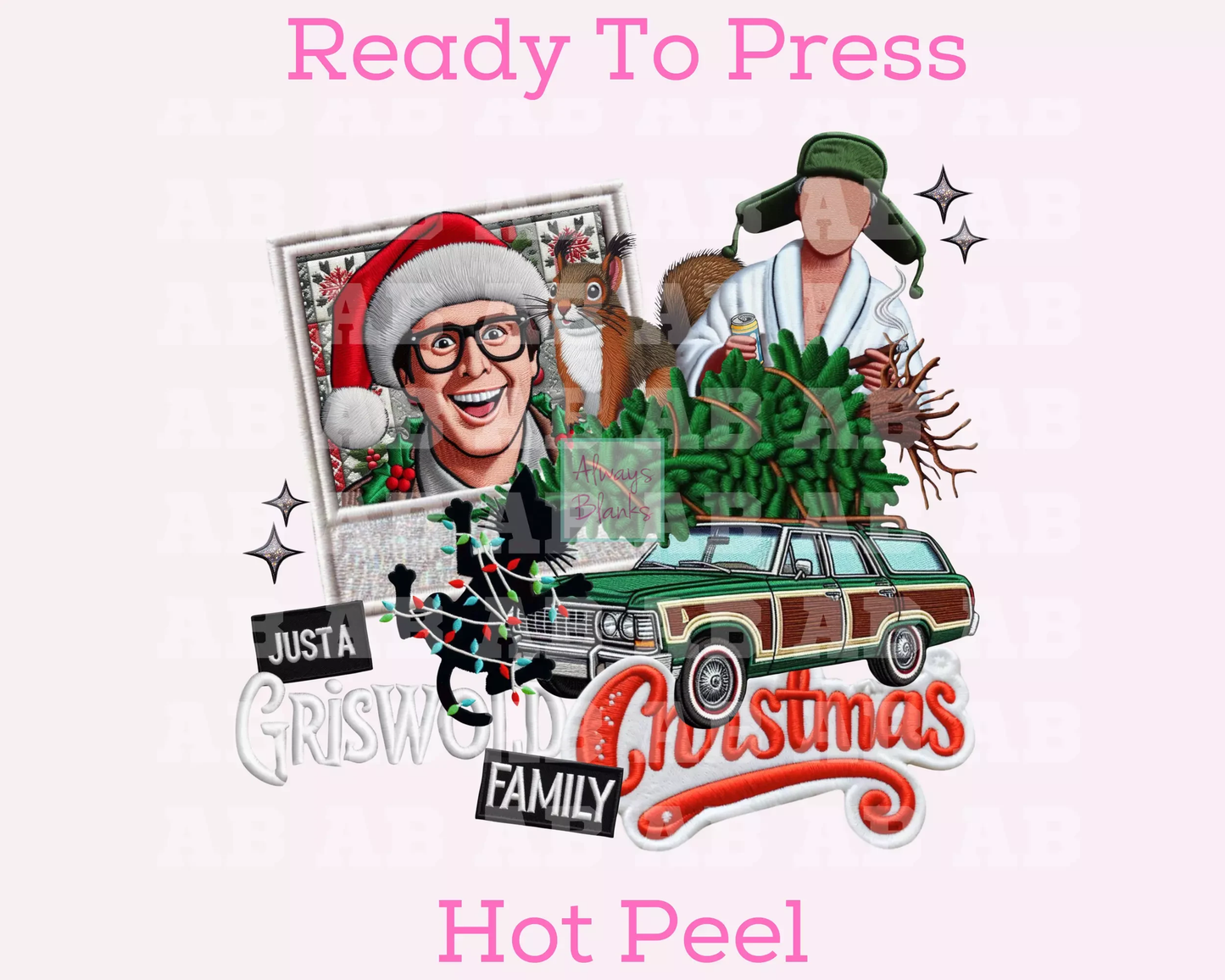 Griswold Family Christmas (Faux Embroidery) Christmas DTF TRANSFER  or UV DTF STICKER