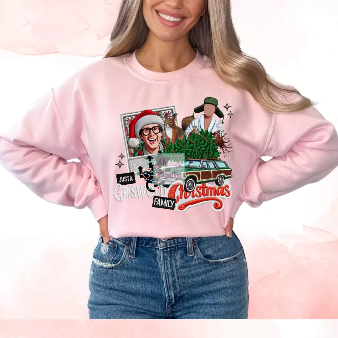 Griswold Family Christmas (Faux Embroidery) Christmas DTF TRANSFER  or UV DTF STICKER
