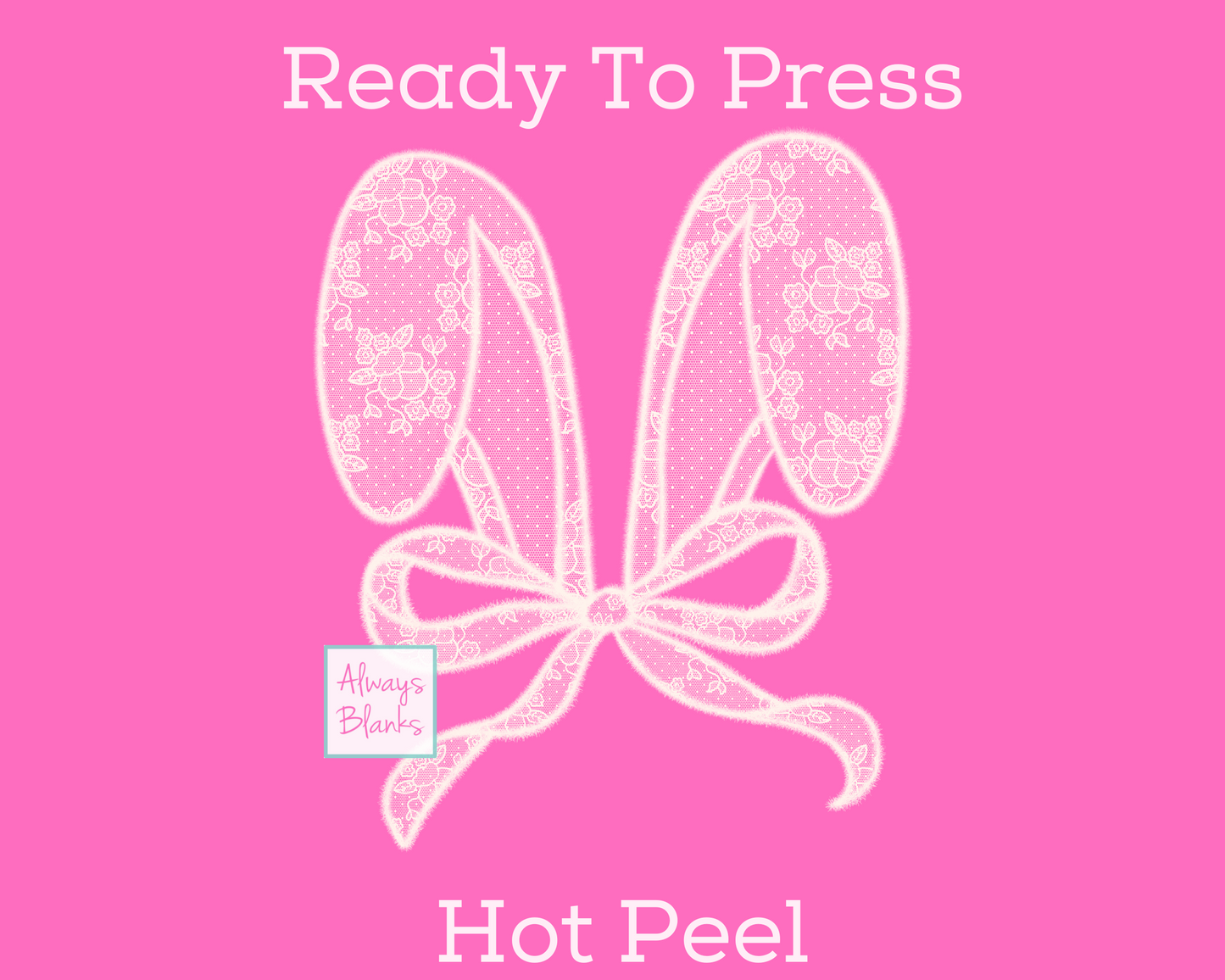 Lace Bunny Ears Coquette Bow (Cream) Easter DTF TRANSFER
