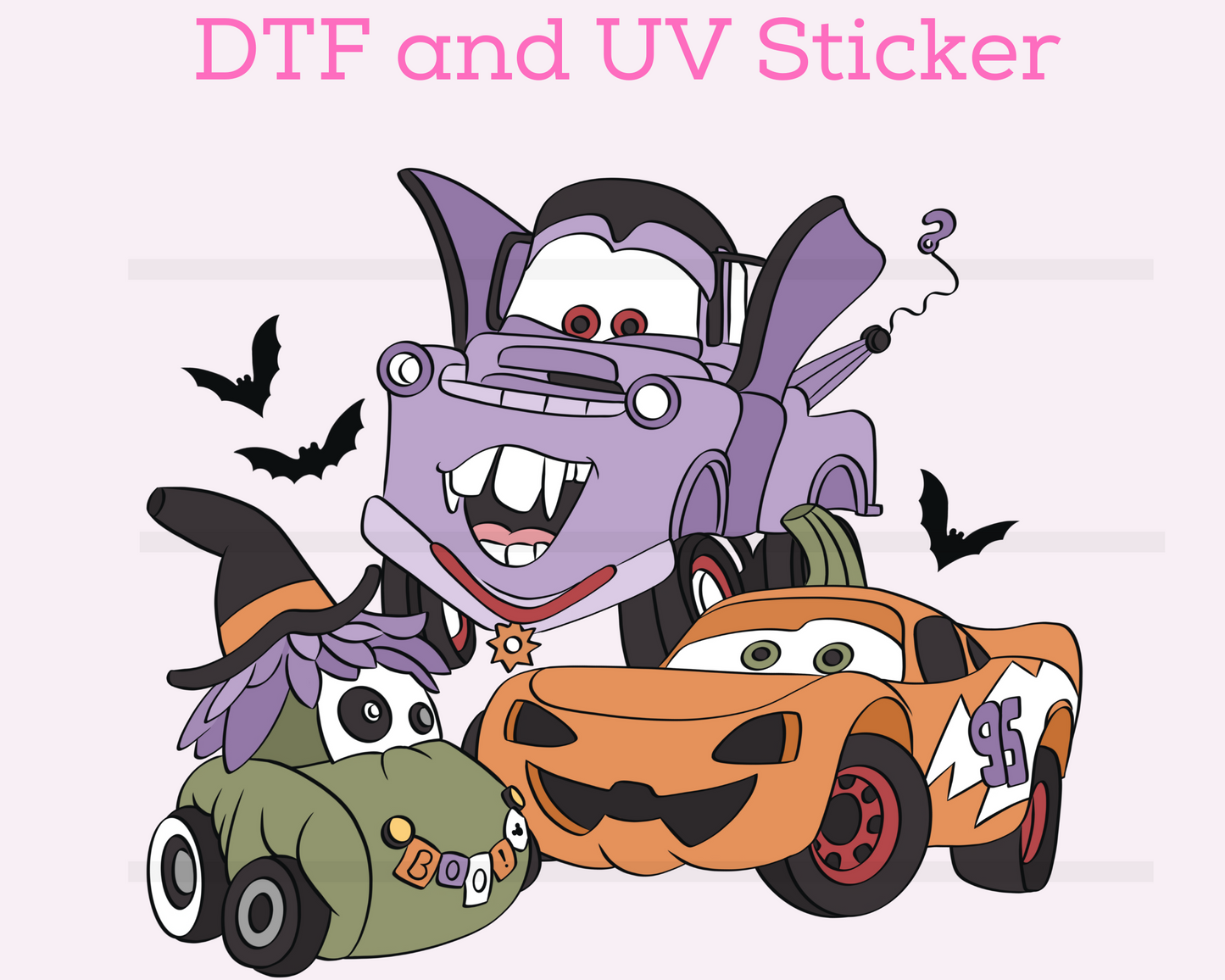 Magical Halloween Boy Car DTF TRANSFER or UV DTF STICKER