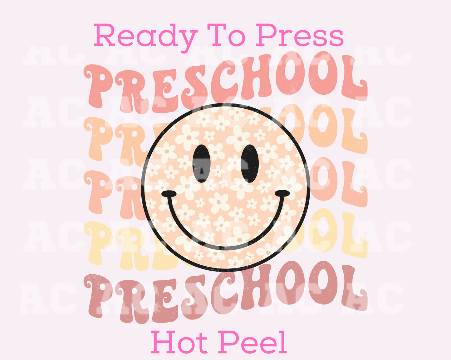 Preschool Smiley DTF TRANSFER or UV DTF STICKER