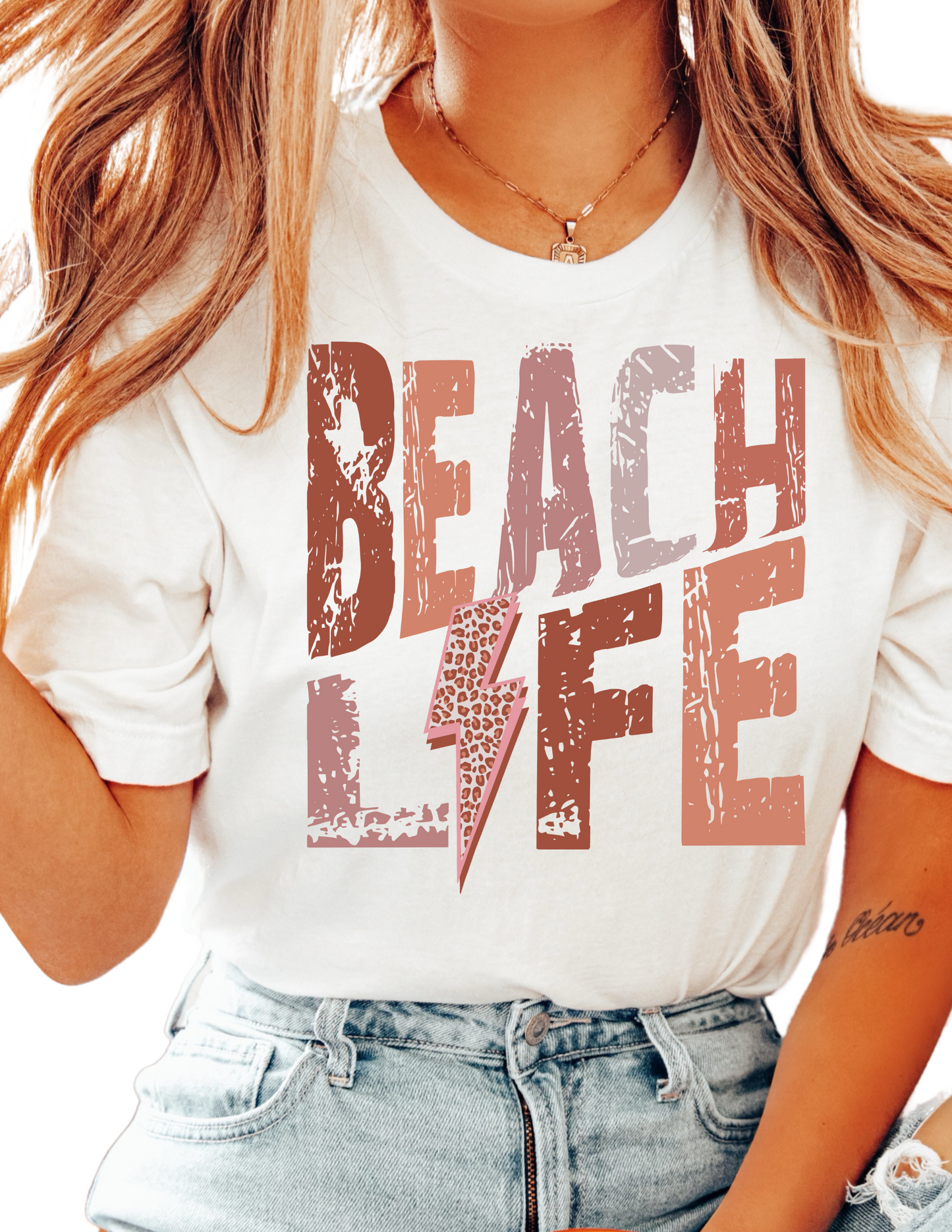 Beach Life (Mauve) Summer DTF TRANSFER or UV DTF STICKER