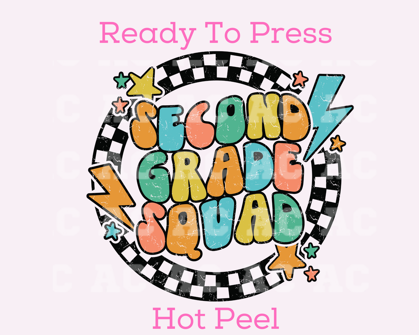 Second Grade Squad 2nd Grade DTF TRANSFER or UV DTF STICKER