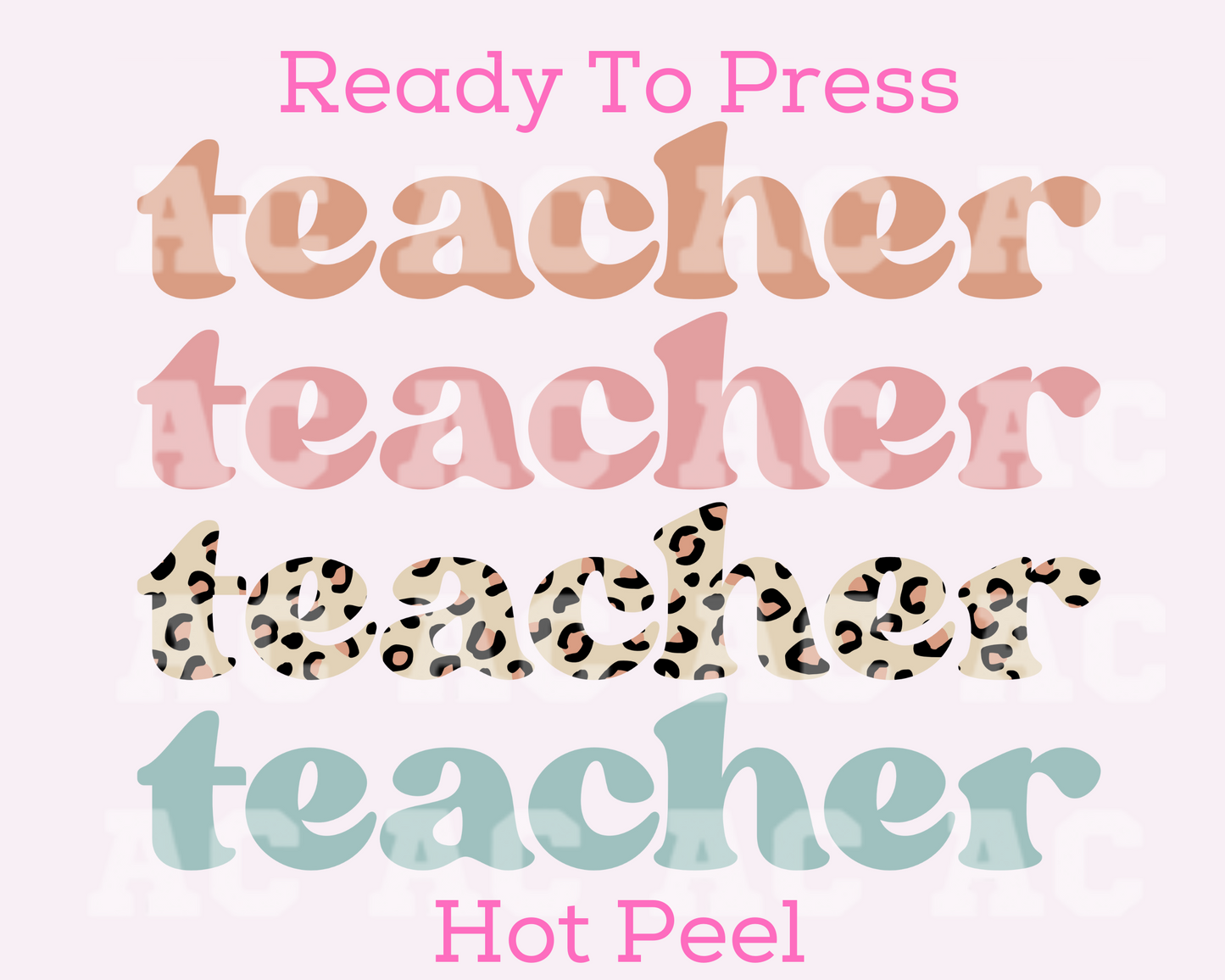 Stacked Teacher (Leopard) DTF TRANSFER or UV DTF STICKER DECAL