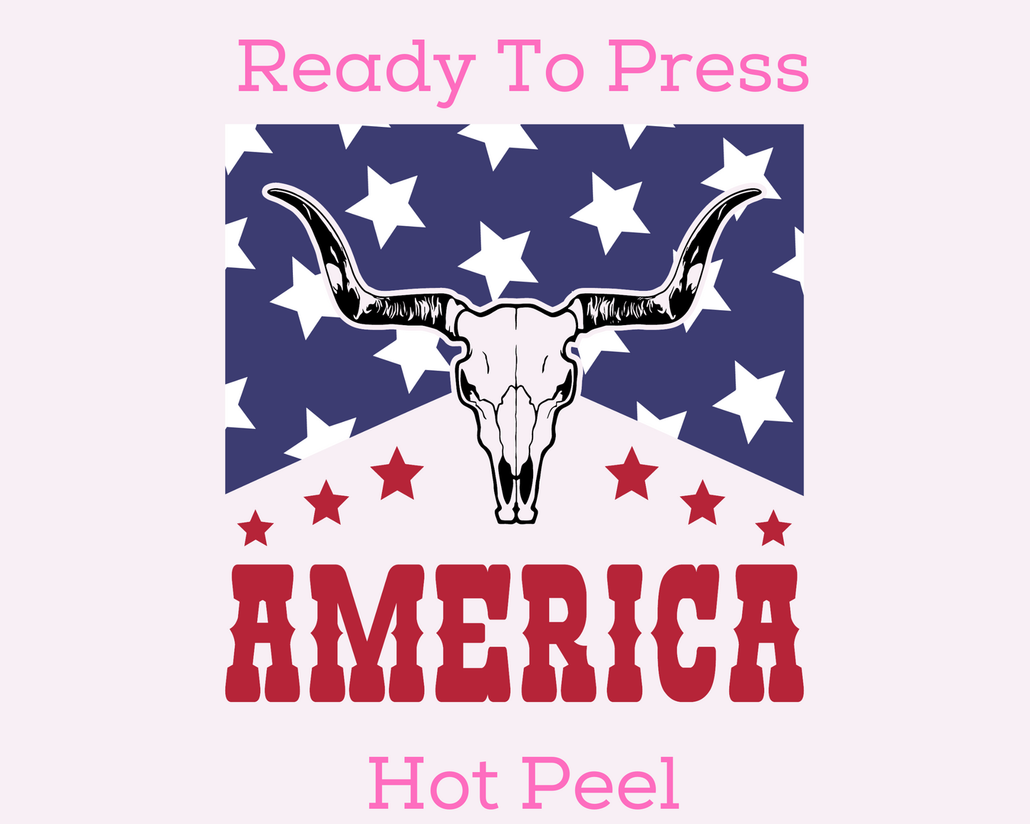 America Bull Western Patriotic DTF TRANSFER or UV DTF STICKER