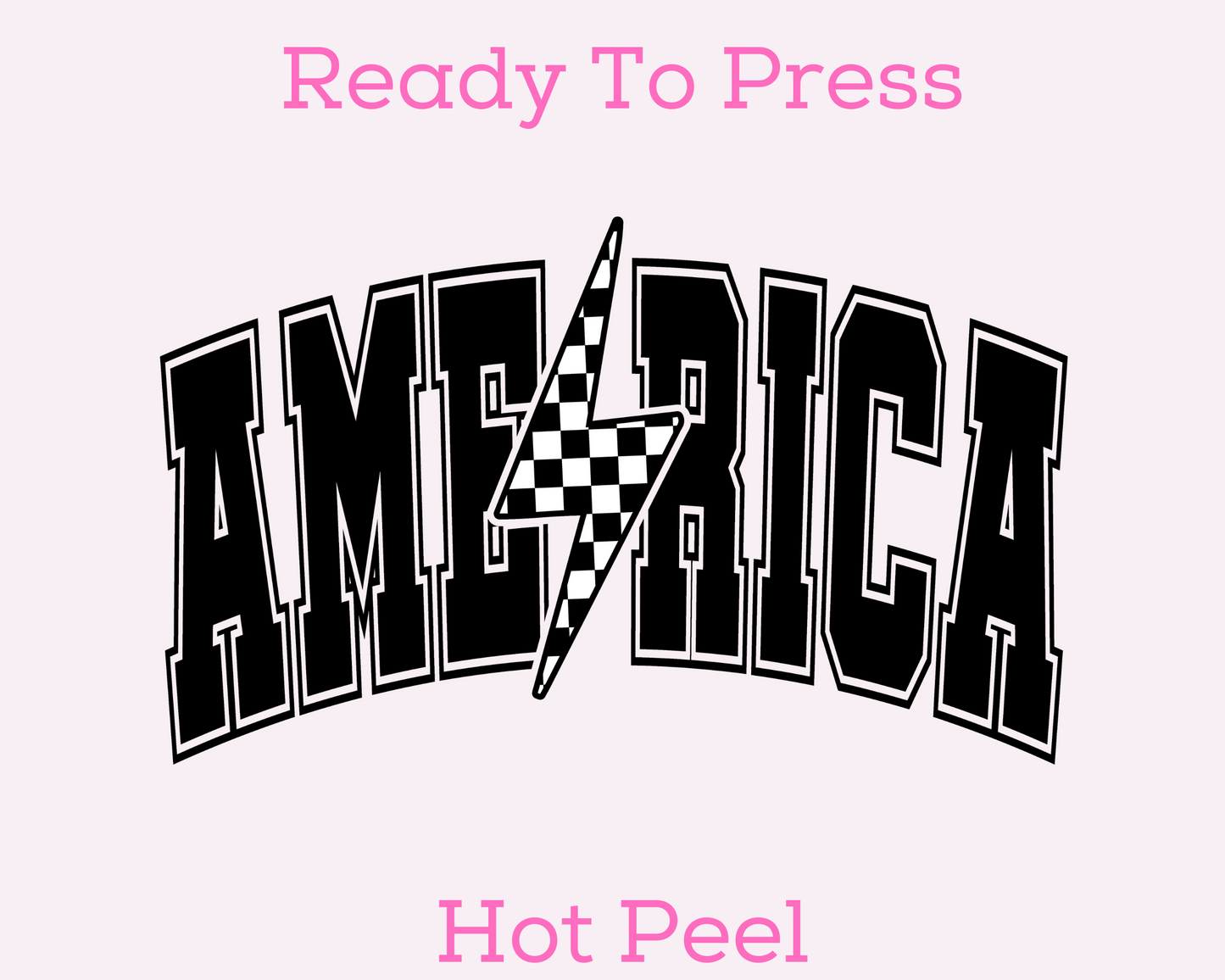 Varsity America (Black) Patriotic DTF TRANSFER or UV DTF STICKER