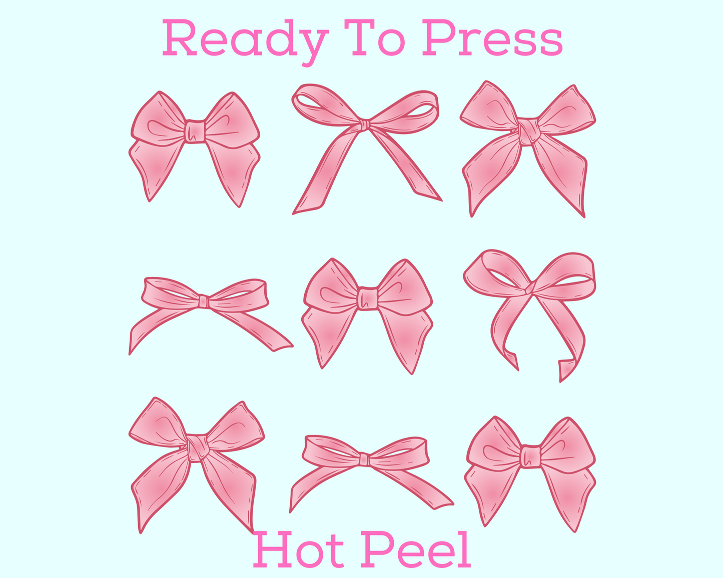 Coquette Bow Pink Collage Trendy DTF TRANSFER or UV DTF STICKER DECAL