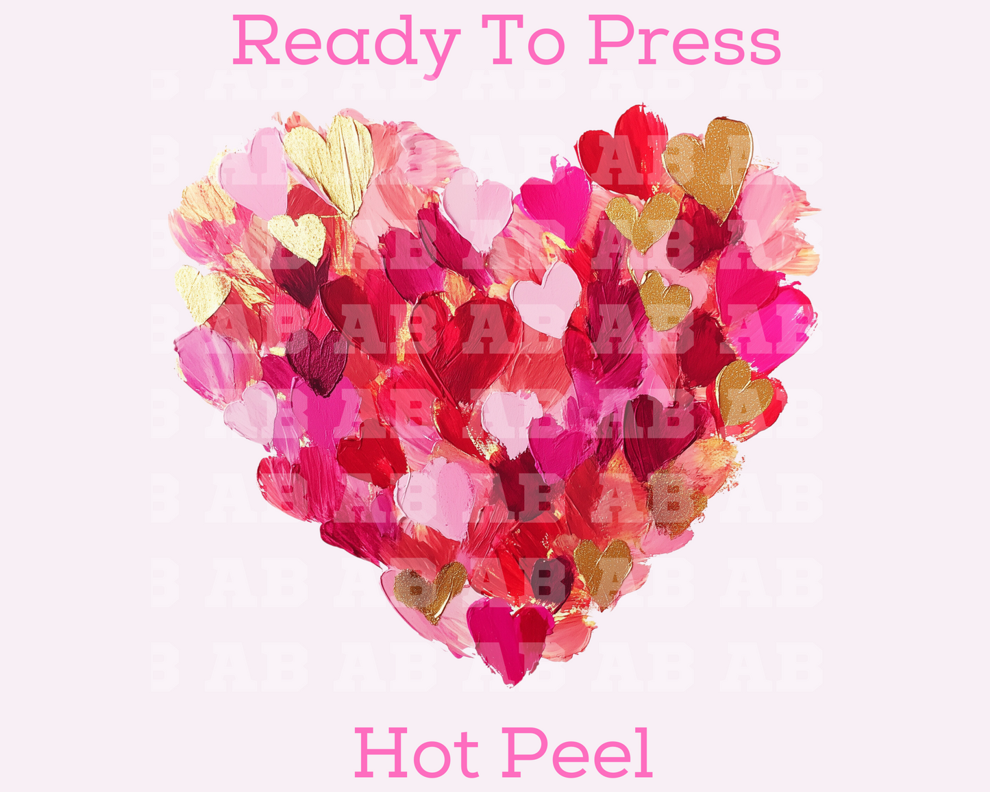 Pink Brush Stroke Heart Valentine's Day DTF TRANSFER or UV DTF STICKER