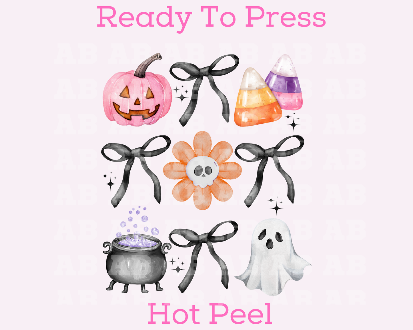 Witches Brew Watercolor Coquette Bow Collage Halloween DTF TRANSFER or UV DTF STICKER