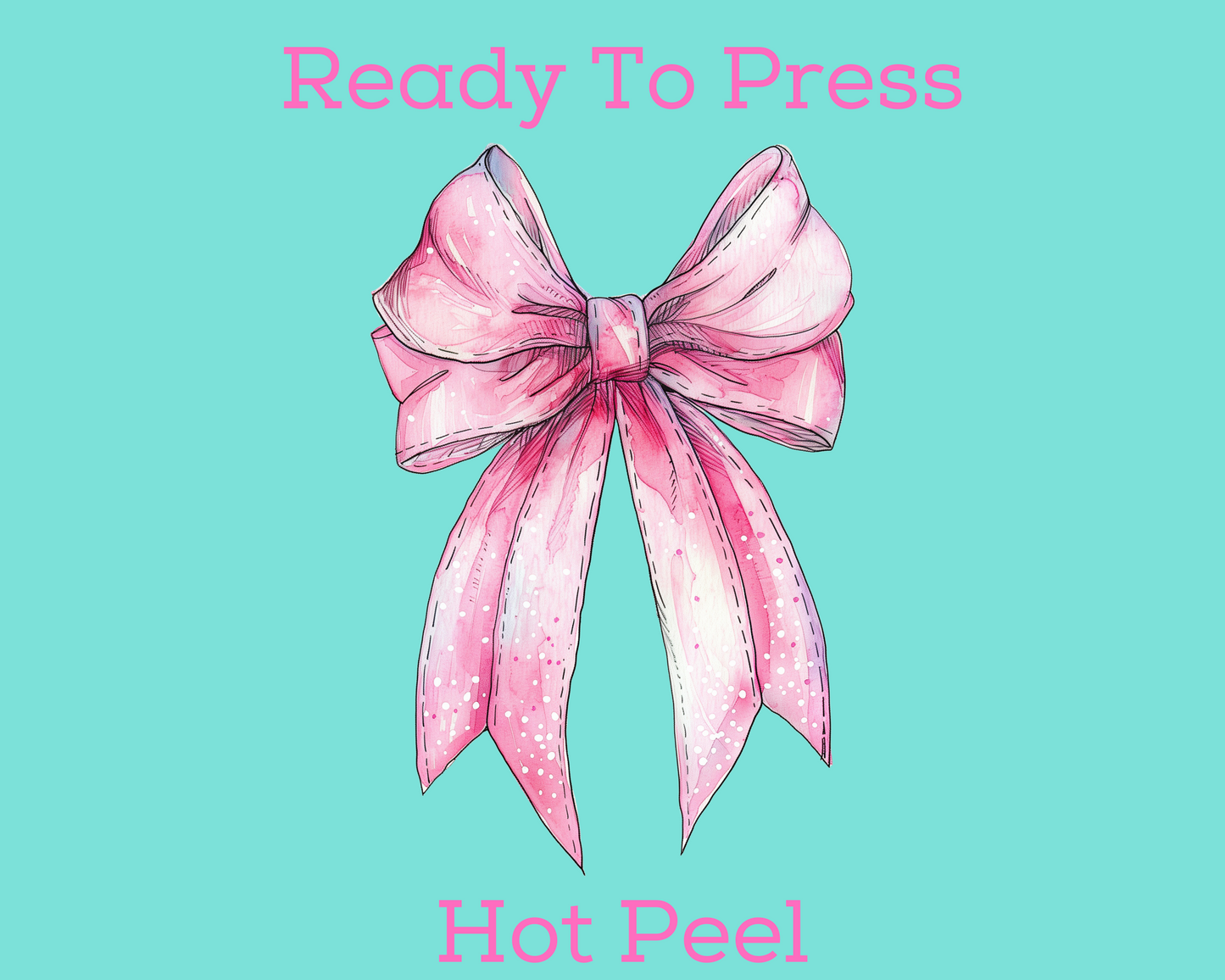 Watercolor Coquette Bow DTF TRANSFER or UV DTF STICKER DECAL