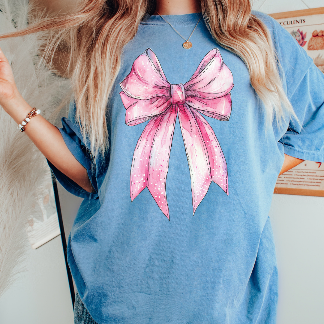 Watercolor Coquette Bow DTF TRANSFER or UV DTF STICKER DECAL