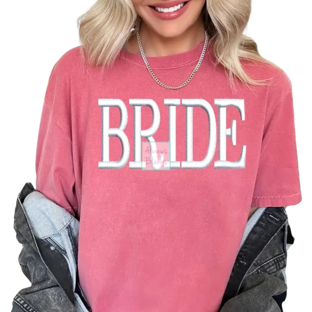 Faux Embroidery Bride Dtf Transfer