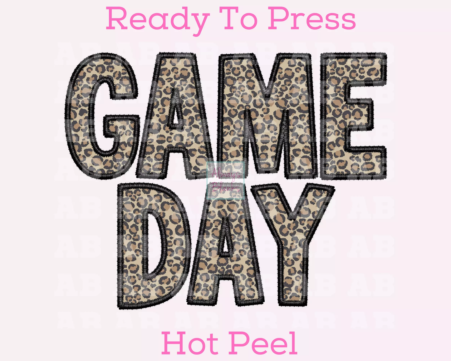 Faux Embroidery Leopard Game Day  DTF TRANSFER or UV DTF STICKER
