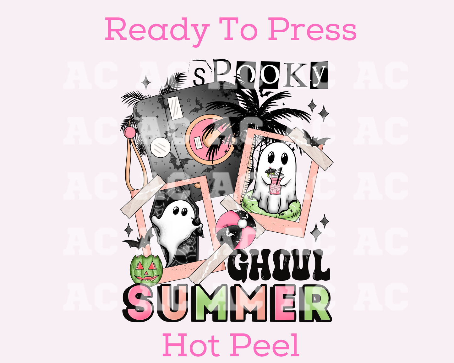 Spooky Ghoul Halloween Summer DTF TRANSFER or UV DTF STICKER