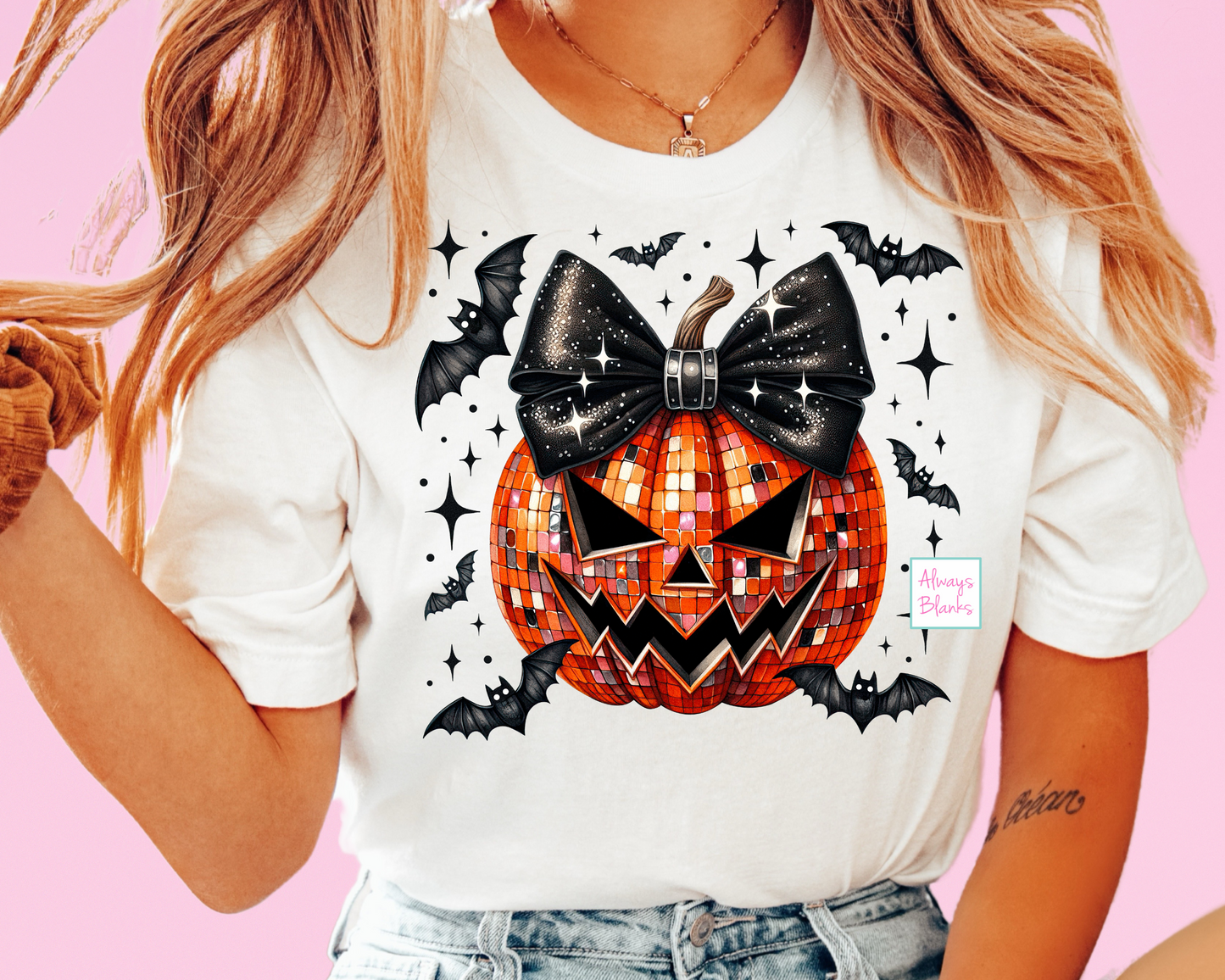Pumpkin Bow Coquette Girl Jack O' Lantern Halloween DTF TRANSFER