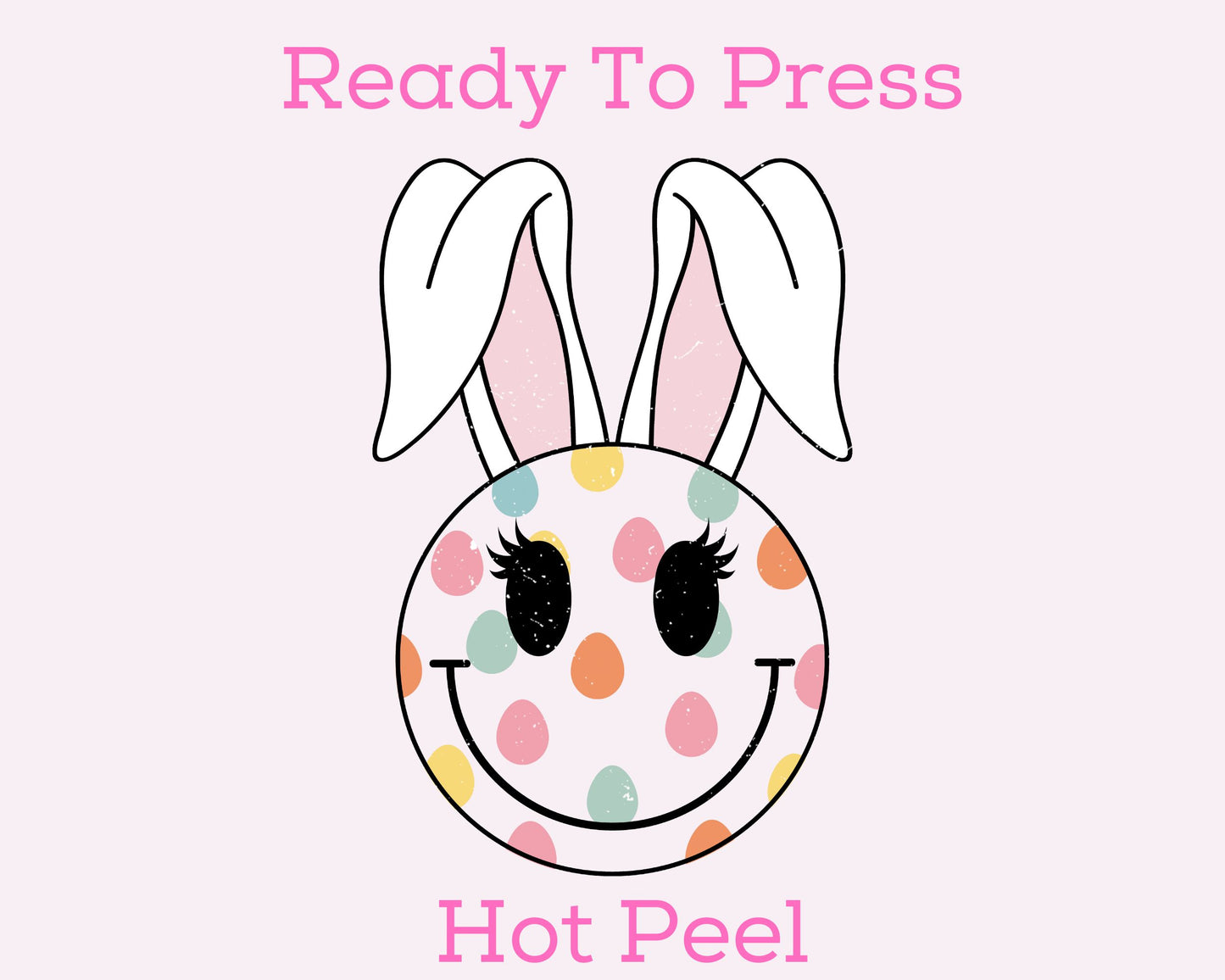 Happy Face Polka Dot Bunny Easter DTF TRANSFER