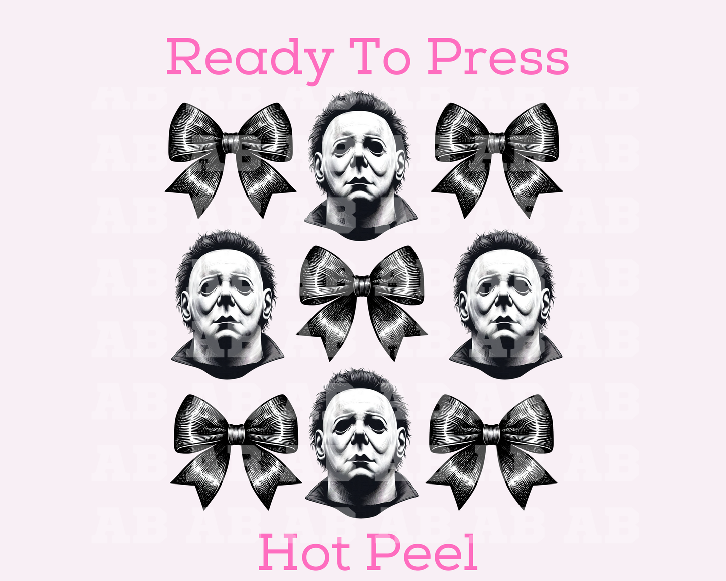 Coquette Bow Michael Myers Collage Halloween DTF TRANSFER or UV DTF STICKER