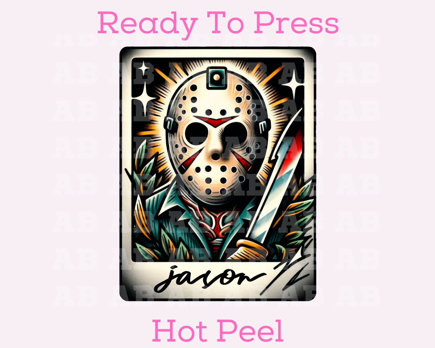 Jason Polaroid Halloween DTF TRANSFER or UV DTF STICKER