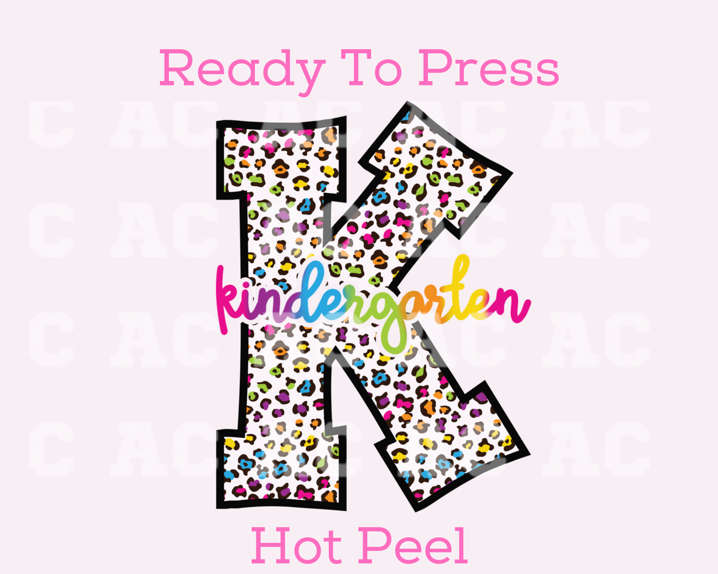 Kindergarten (Pink Leopard) DTF TRANSFER or UV DTF STICKER