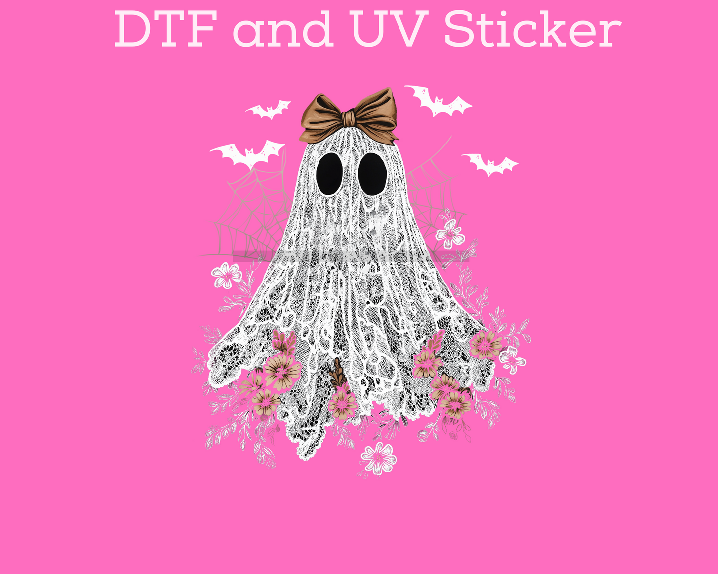Ghost Lace Halloween DTF TRANSFER or UV DTF STICKER