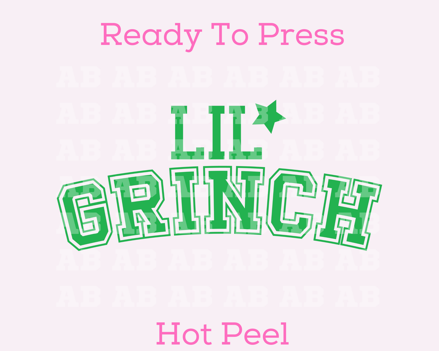 Green Varsity Lil Gr!nch Christmas DTF TRANSFER  or UV DTF STICKER