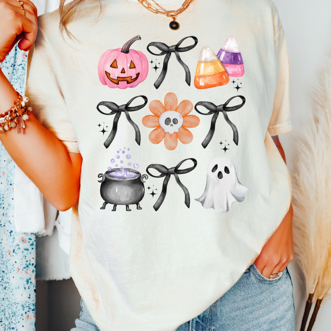 Witches Brew Watercolor Coquette Bow Collage Halloween DTF TRANSFER or UV DTF STICKER