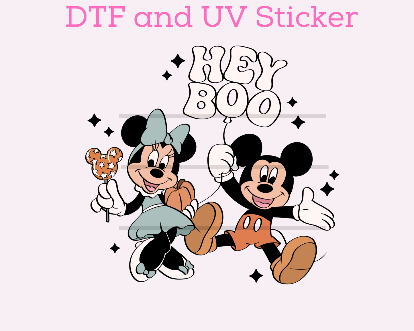 Magical Hey BOO Halloween DTF TRANSFER or UV DTF STICKER