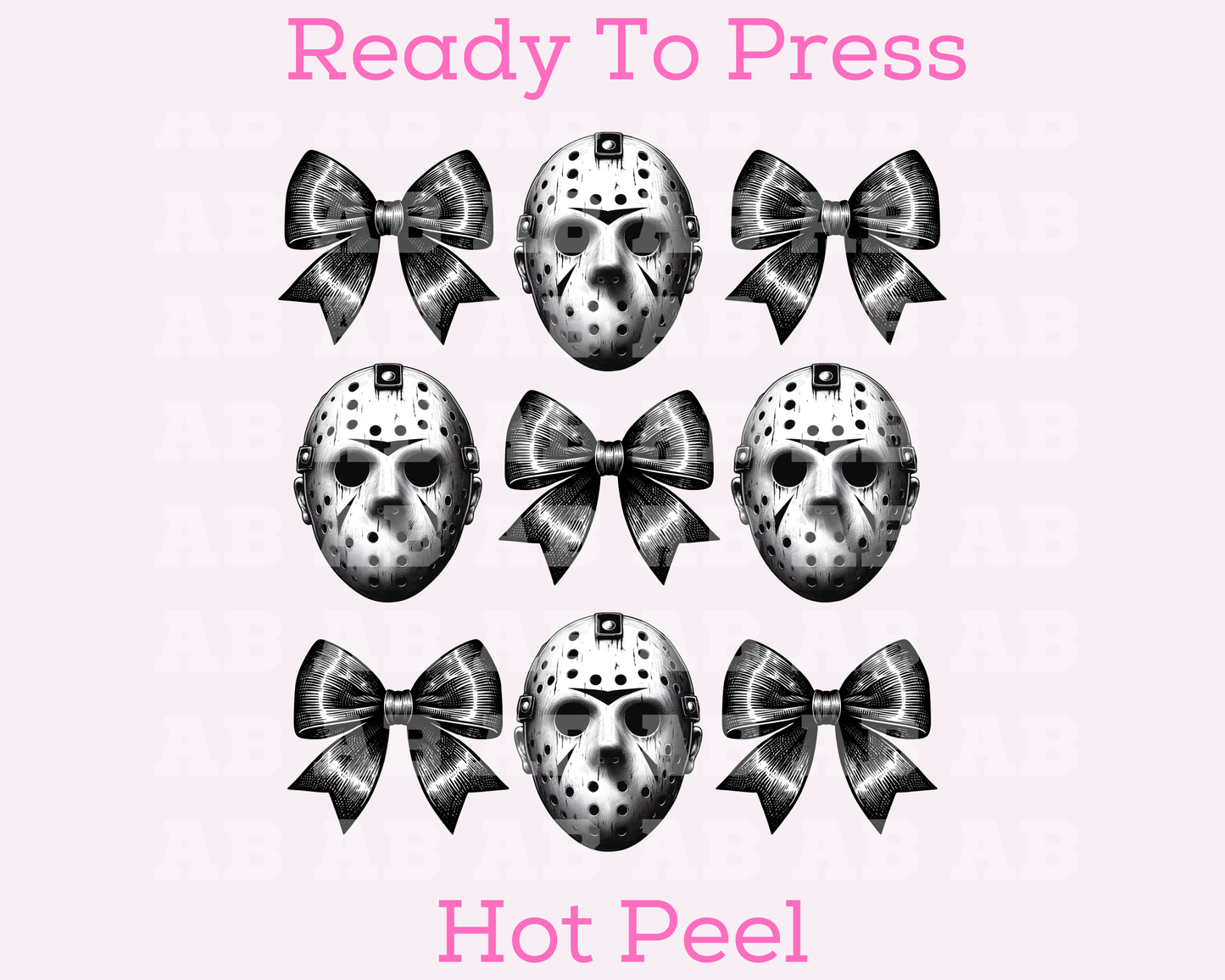 Coquette Bow Jason Mask Collage Halloween DTF TRANSFER or UV DTF STICKER