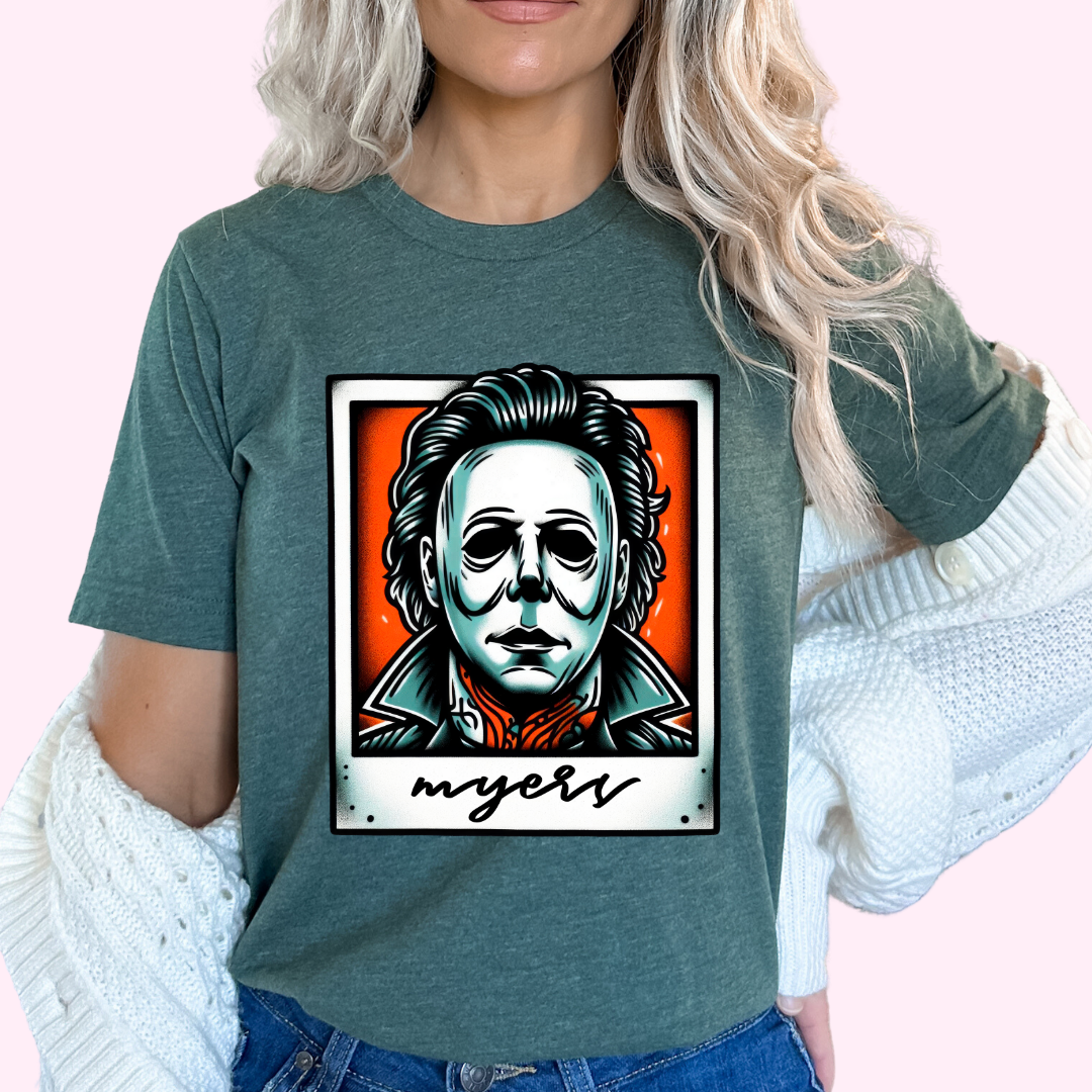 Michael Myers Polaroid Halloween DTF TRANSFER or UV DTF STICKER