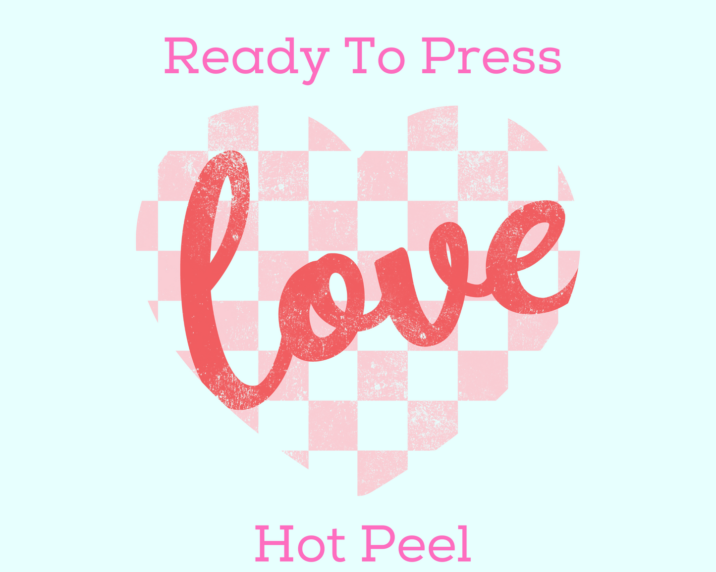 Love Checkered Heart (Distressed) Valentine's Day DTF TRANSFER