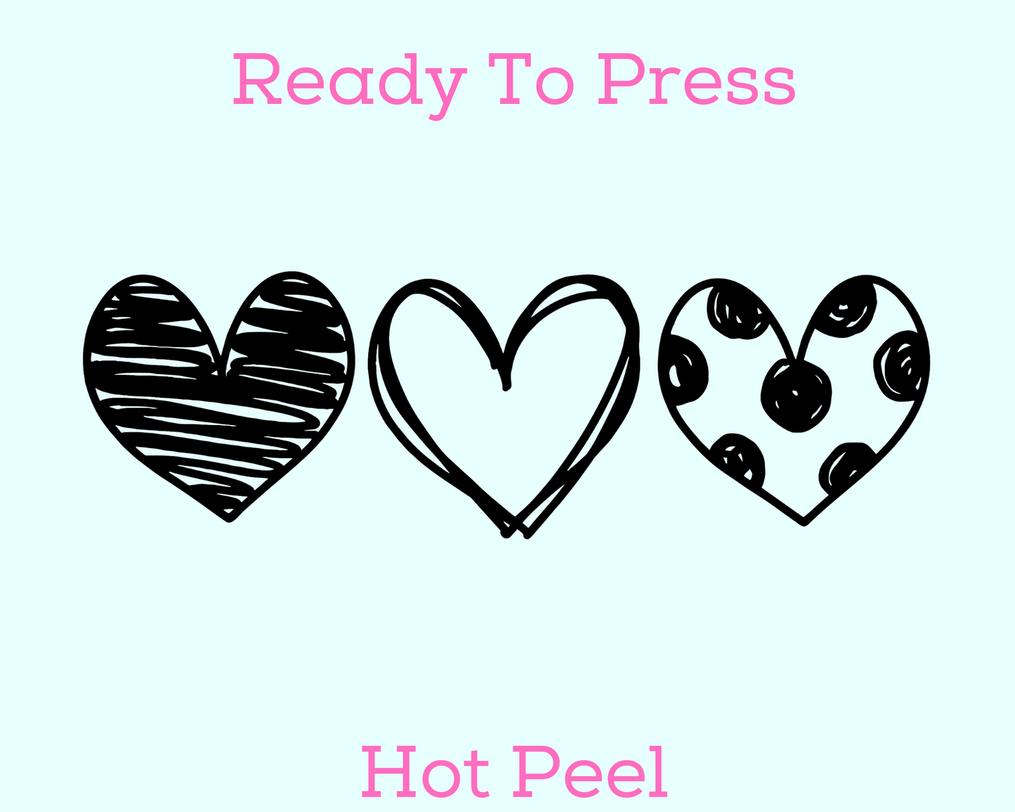 Three Black Hearts (Transparent) Valentine's Day DTF TRANSFER