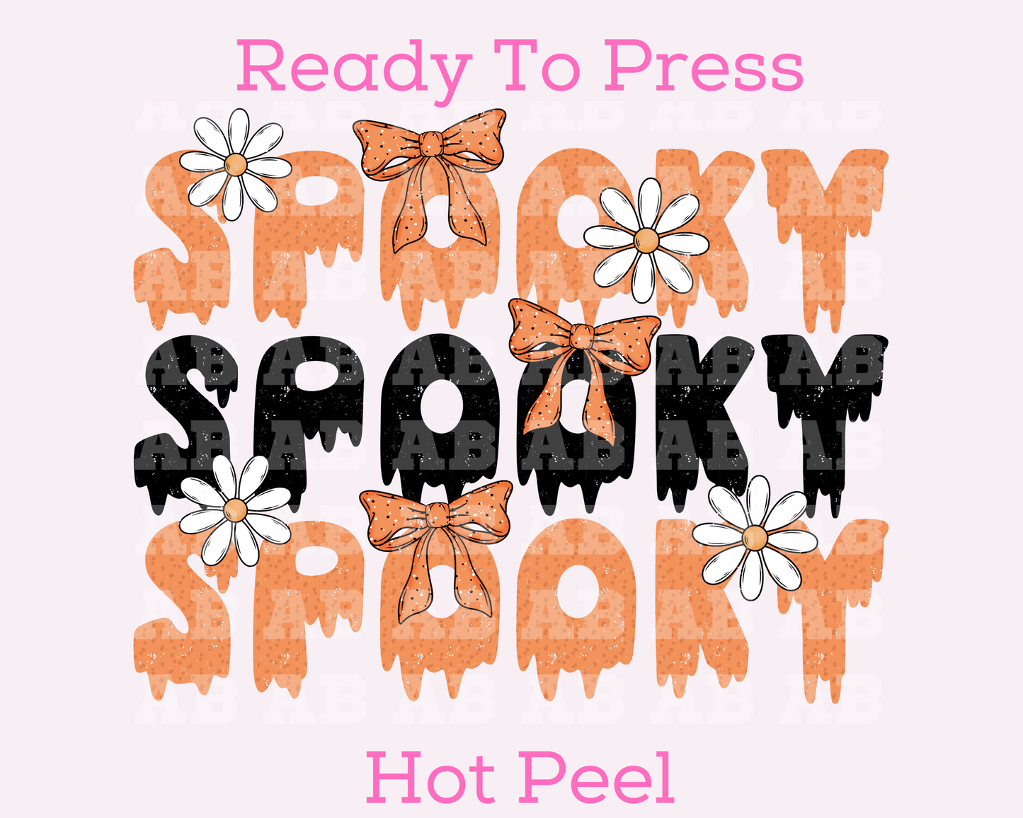 Orange Spooky And Coquette Bows Halloween DTF TRANSFER or UV DTF STICKER