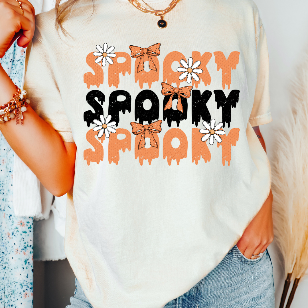 Orange Spooky And Coquette Bows Halloween DTF TRANSFER or UV DTF STICKER