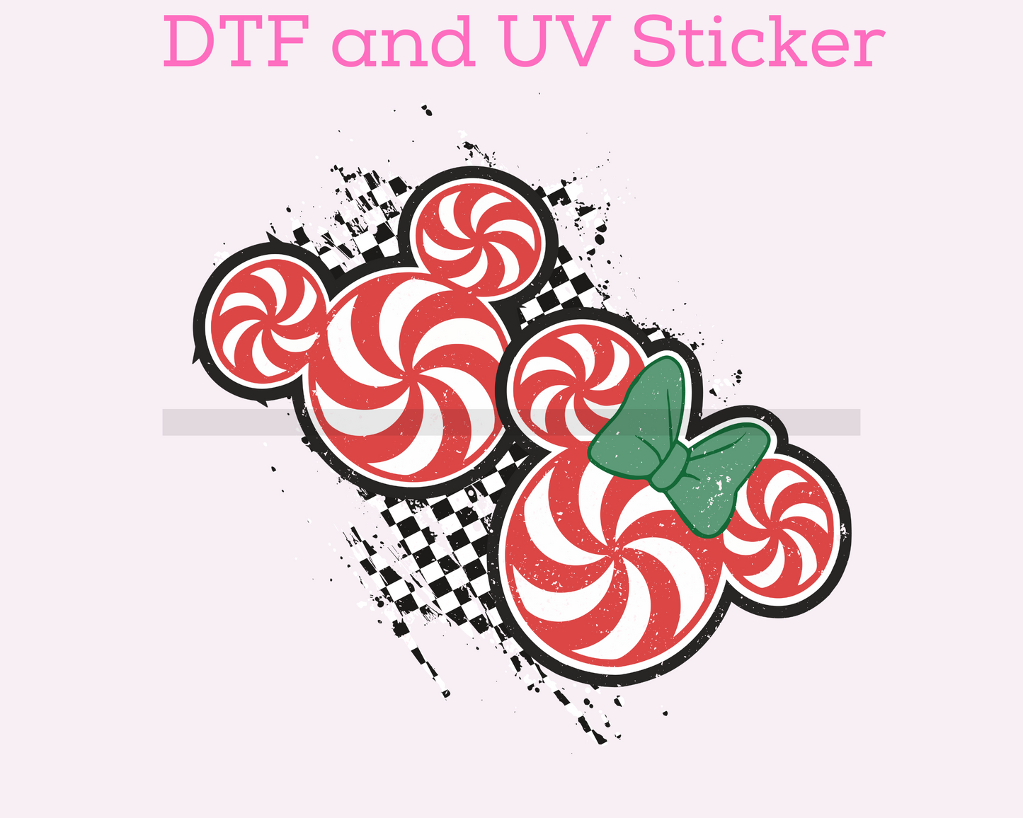 Magical M0use Peppermint DTF TRANSFER or UV DTF STICKER