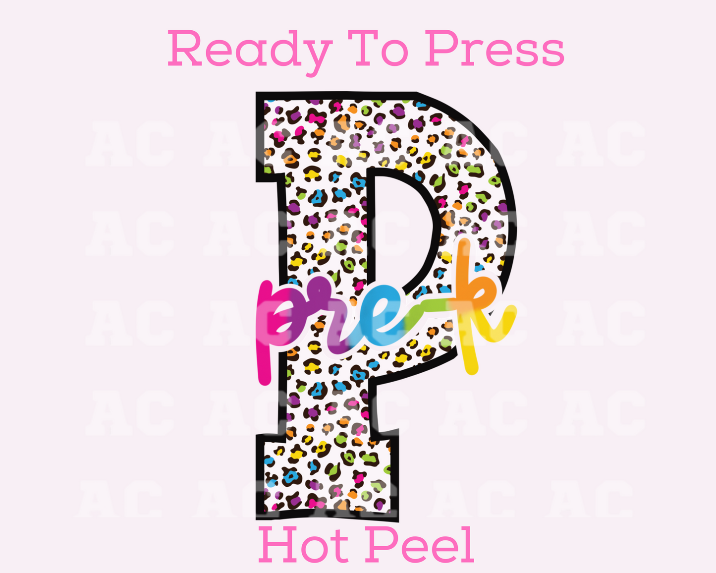 Pre-K (Pink Leopard) DTF TRANSFER or UV DTF STICKER