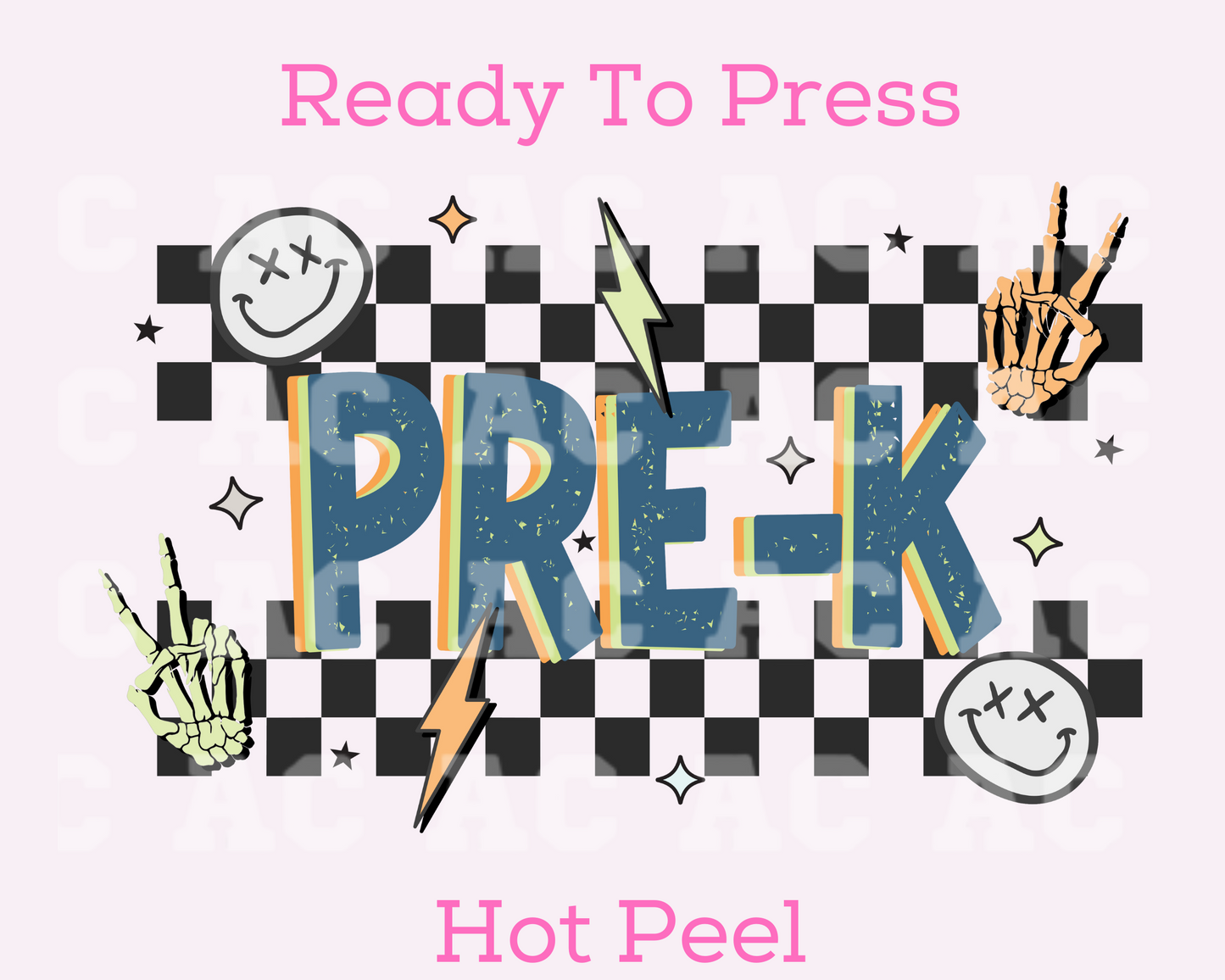 Checkered Pre-K DTF TRANSFER or UV DTF STICKER