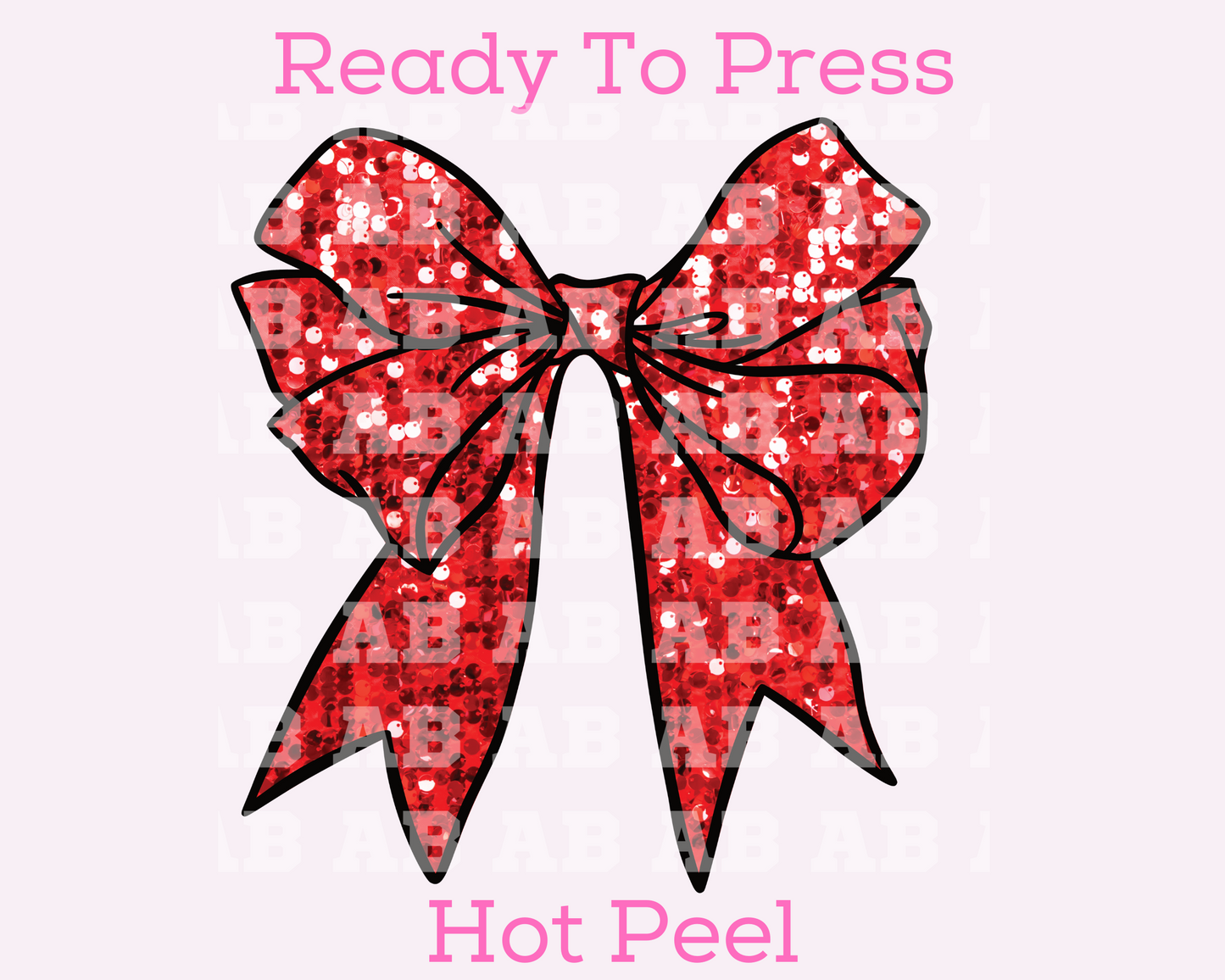Faux Sequins Red Coquette Bow Christmas DTF TRANSFER or UV DTF STICKER