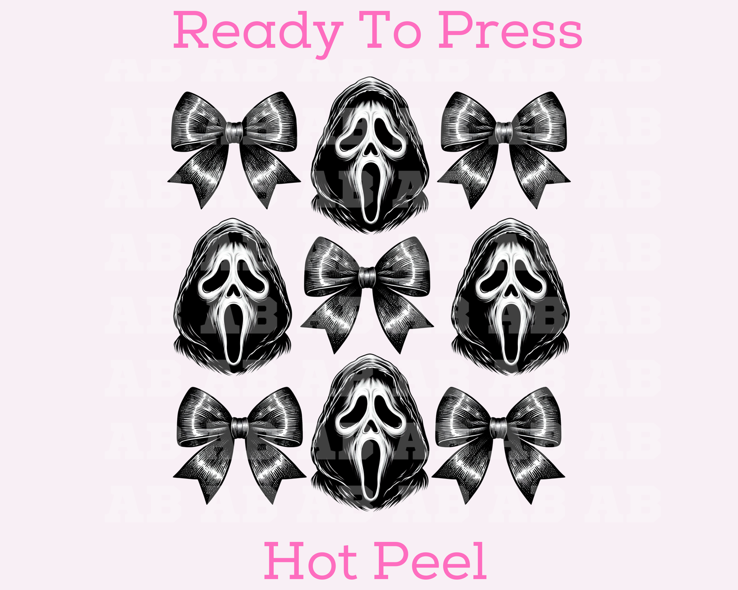 Coquette Bow Ghostface Collage Halloween DTF TRANSFER or UV DTF STICKER